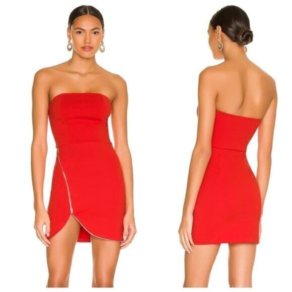 Superdown Nylah Front Zip Dress - Red
